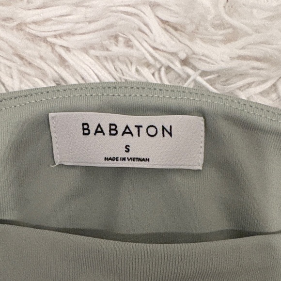Aritzia Babaton Sage Green Long Sleeve Square Neck Bodysuit - Picture 3 of 3
